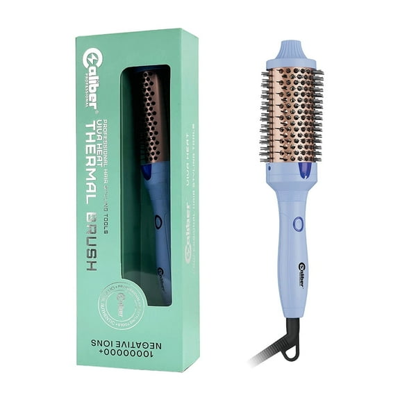 Caliber Viva Heat Thermal Hair Brush, Professional Styling Tool with Negative Ion Technology, Blue (1-1/2 inch（38mm)