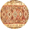thumbnail image 1 of Ahgly Company Indoor Round Oriental Brown Traditional Area Rugs, 5' Round, 1 of 4