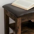 thumbnail image 6 of Height-Adjustable Wooden Shoe Bench with Concealed Storage, Charcoal-Grained Rubberwood Design, Ergonomic Seat & Stable Legs for Entryway Organization, 6 of 9