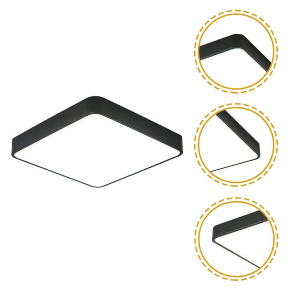 HONMEET Modern Flush Mount Ceiling Light Black PVC Fixture for Home Office Living Room Bedroom Lighting