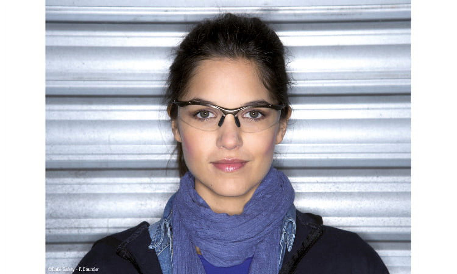 Bolle Safety 40049 Clear Lens Anti-Fog Contour Metal Safety Glasses, Silver