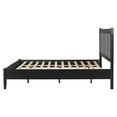 thumbnail image 6 of Christopher Knight Home Solid Wood King Bed Frame with Upholstered Headboard and High Base, Black+Dark Gray, 6 of 8