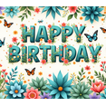 thumbnail image 4 of Yatrandify Colorful Theme Birthday Banner Floral Design Decorative Butterfly Birthday Celebration Event Decoration for Birthday Party Indoor Decoration Photo Shoot, 4 of 8