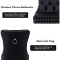 thumbnail image 5 of Velvet Dining Chairs Set of 4, Upholstered High-end Tufted Dining Room Chair with Nailhead Back Ring Pull Trim Solid Wood Legs, Nikki Collection Modern Style for Kitchen, Black, 5 of 9
