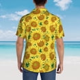 thumbnail image 4 of Pofeuu Floral Sunflowers Print Hawaiian Shirt for Men Sleeves Casual Button Down Summer Beach Dress Shirts T-Shirts,XX-Large, 4 of 7