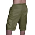 thumbnail image 6 of SDNall Linen Shorts Men Summer Fashion Drawstring Elastic Solid Color Loose Casual Five Pants Beach Casual Shorts Mens Workout Shorts (Green,Sizes:M-3XL), 6 of 9