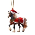 thumbnail image 2 of Christmas Ornament Double Printing Acrylic 2D Pet Ornaments Christmas Tree Decor Xmas Ornament for Family Kids Friends/ Small Animal Pendant Horse, 2 of 5