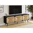 thumbnail image 2 of Tv Stand - 72" - Media Center - Storage - Console - Black  - Seagrass-look, 2 of 3
