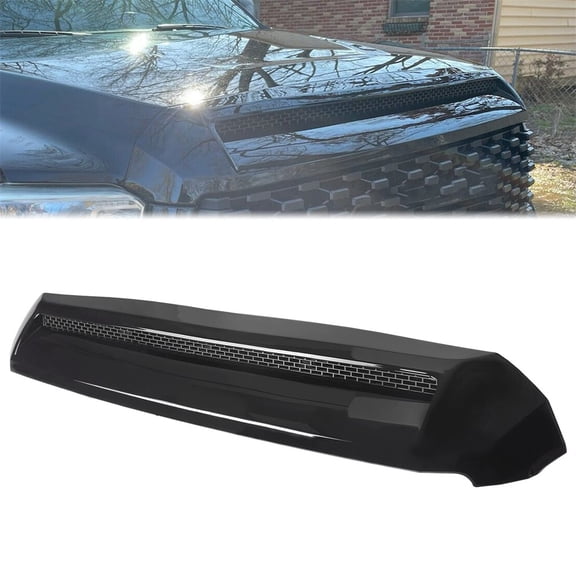 Fyuu 76180-0C030 Paint Bright Black Front Upper Hood Bulge For 14-21 Toyota Tundra