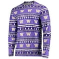 thumbnail image 2 of Men's Concepts Sport Purple Washington Huskies Ugly Sweater Long Sleeve Top and Pants Sleep Set, 2 of 5
