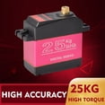 thumbnail image 2 of Waterproof 25KG High Torque Digital Servo with 25T Arm, 180° Rotation, CNC Metal Gears, Anti-Block/Burn Protection, 4.8-6.8V for RC Cars/Crawlers/Robots, Ideal for Robotics Development, 4-Pack in, 2 of 6