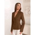 thumbnail image 4 of Women'S Business Casual : Long Sleeve, Slim Fit, Jackets Brown S, 4 of 7