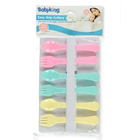 

Baby King Easy Grip Cutlery (Set of 6) - blue/green/yellow/purple one size
