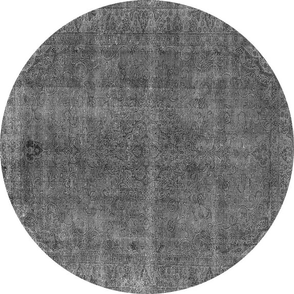 Ahgly Company Indoor Round Oriental Gray Industrial Area Rugs, 6' Round