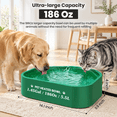 5.5L Extra Large Heated Pet Water Bowl for Winter, Green, Anti-Slip ...