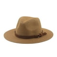 thumbnail image 1 of Sombreros de paja Panamá, sombreros para el sol, visera de playa, sombrero ancho bohemio protector para viajes caqui 2, 1 of 7