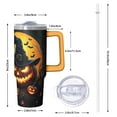 thumbnail image 2 of 30oz Halloween Tumbler with Handle, Skeleton Pumpkin Bat | Print | Halloween Gifts for Women & Men | with Lids and Straws | Stainless Steel Insulated | Travel Coffee Mug, 2 of 5