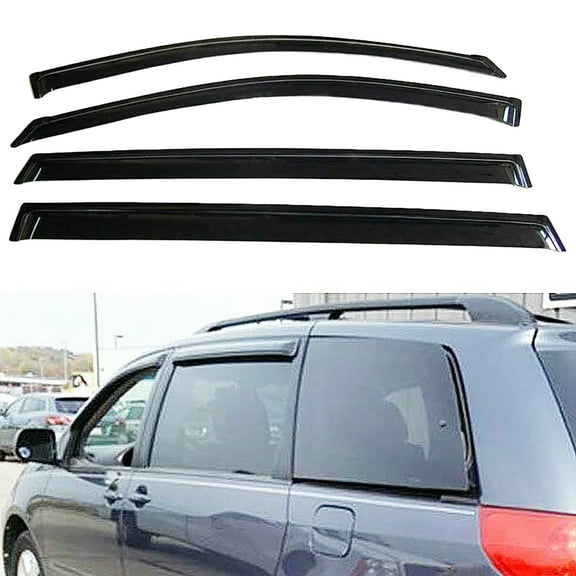 Fit for Toyota Sienna 2004 2005 2006 2007 2008 2009 Window Vent Visor Sun Rain Guard, 04-09 Sienna Window Visor (4 Pcs)