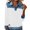White, variant on QATAINLAV Long Sleeve Denim Shirt for Women Casual Patchwork Collared Pullover Shirt with Denim Trim Cuff and Hem Going Out Tops White XL