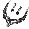 thumbnail image 5 of SmartBy 2Pcs/Set Women Jewelry Set Sparkling Water Drop Design Wedding Necklace Drop Earrings Set Bridal Jewelry Gift, 5 of 7