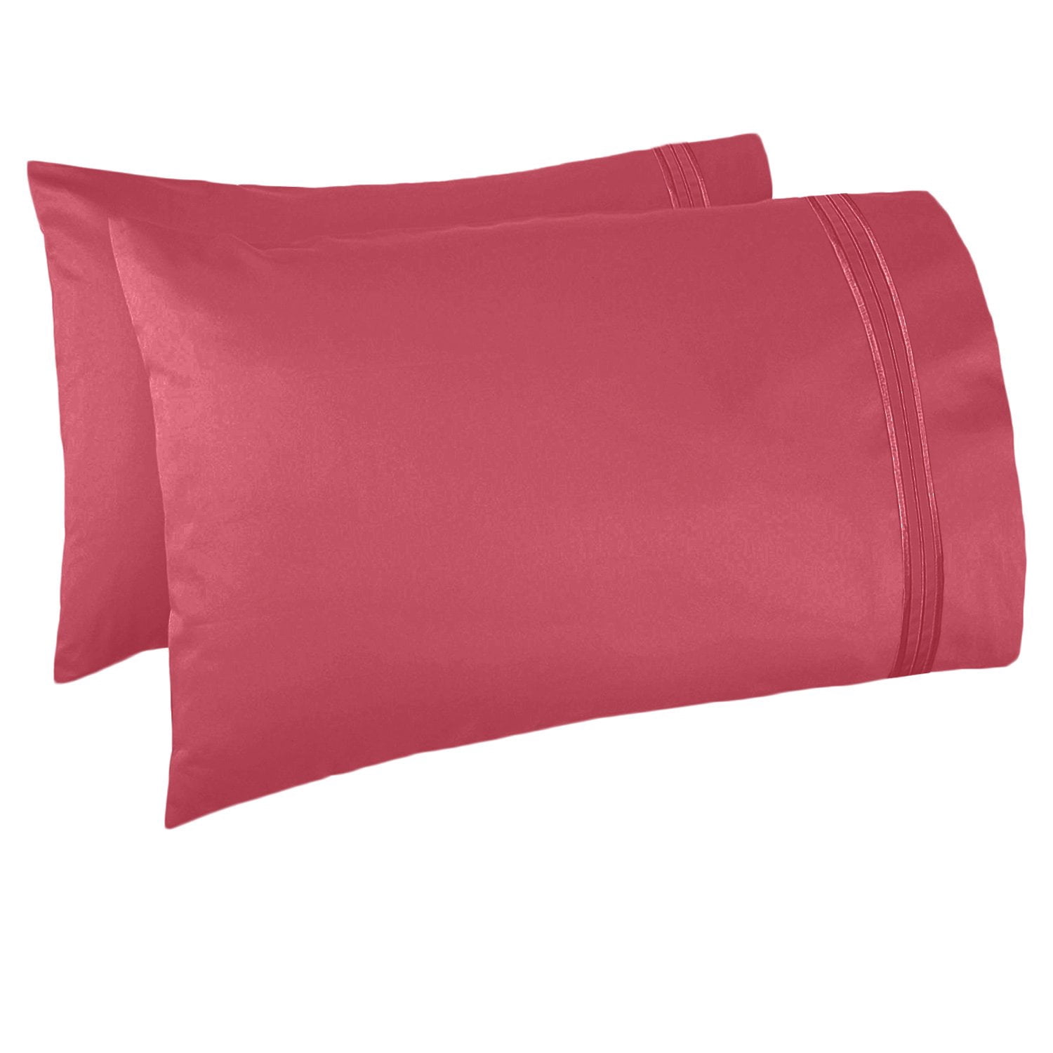 Clara Clark Premier 1800 Collection Bed Sheet Set with Extra Pillowcases Wrinkle, Fade & Stain Resistant, Twin, Coral Pink