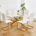 thumbnail image 4 of DeeHome Modern dining table with PU cushion seat dining chair Living Room Chair Upholstered chair with gold-plated leg leg design, kitchen, living room, bedroom, dining room side chair set of 6, 4 of 9
