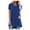 Blue, variant on Womens Plus Size Shirt Summer O-Neck Loose Blouse Casual Basic Tee Tunic Tops