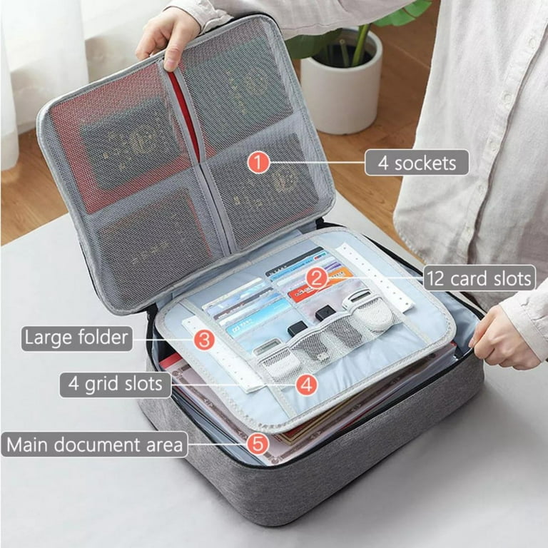 Zipper Document Storage Bag Large Clothes Luggage Compression Lock  Reclosable Handbag Portable Travel Home Organization