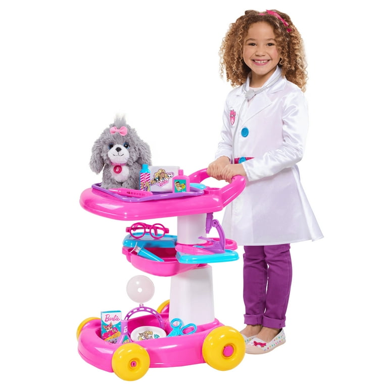 Barbie Pet 18 Inch Care Cart 10 Piece Rolling Playset Includes Veterinarian and Doctor Tools for Kids Kids Toys for Ages 3 Up Gifts and Presents