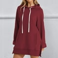 thumbnail image 2 of biudgviw Hoodies for Women Winter Oversized Long Sleeve Drawstring Pullover Tops Casual Side Split Hooded Sweatshirts with Pockets, 2 of 4
