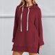 thumbnail image 1 of TaTaai Women's Long Sleeve Hoodie, Round Neck Drawstring Blouse, Soft Gradient Fabric, Perfect for Casual Wear, Daily Activities and Loungewear Gift, 1 of 6
