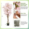 thumbnail image 5 of GVN Faux 5FT 2 Pack Cherry Blossom Plants Decorative with Pink Flowers, Artificial Plant for Patio, Garden, Front Door, Balcony, Backyard, Pink, 5 of 7