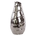 thumbnail image 2 of Large Ceramic Tall Vase With Embossed Spiral Design Chrome Silver, 2 of 2