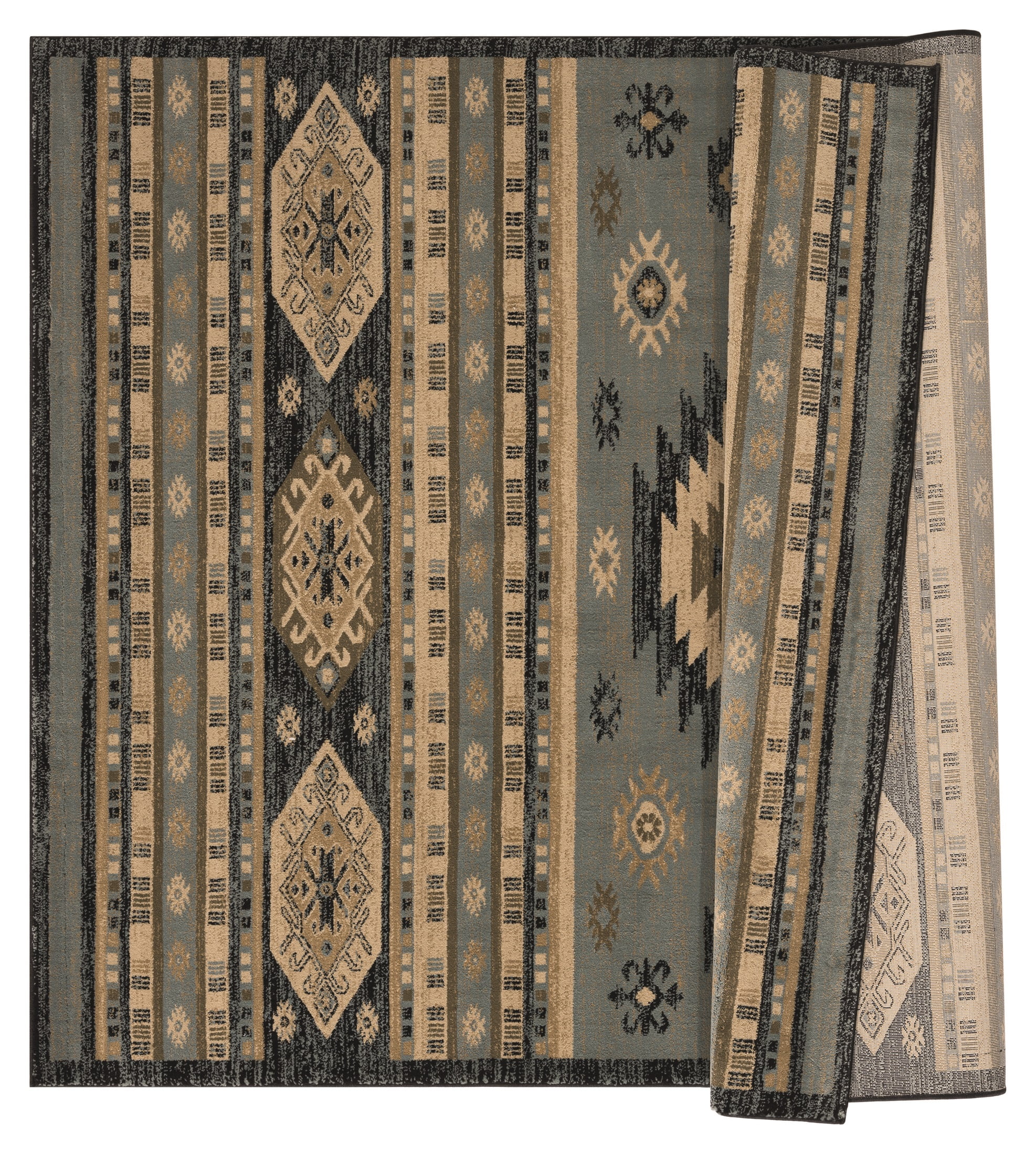 United Weavers Plateau Mason Southwestern Plaid Accent Rug, Blue, 1'10" x 3'