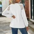 thumbnail image 7 of Womens Long Sleeve Tops Lace Hallowout Solid Blouses Casual Loose Fit Tunic Crewneck Waffle T Shirts Tops, 7 of 7