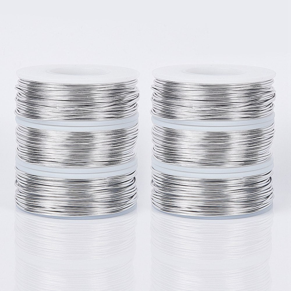 DIY Jewelry Kits with Aluminum Wire and Iron Side Cutting Pliers Silver 1mm 23m/roll 6rolls/set