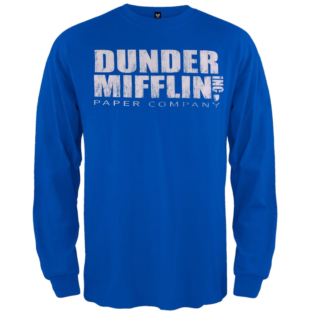 Dunder Mifflin Long Sleeve Blue T-Shirt 