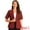 Dark Red, variant on DARING DIVA Women's Cotton Linen Short Sleeve Blazer for Work Office S Khaki