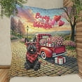 thumbnail image 3 of Be My Valentine's Scottish Terrier Truck Full of Love Flower Balloon Quilt Blanket Scottie Dog Lover Gifts Cozy Comforter Throw Blanket - 02029, 3 of 5
