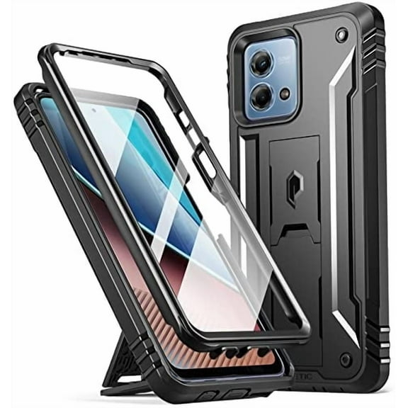 Poetic Revolution Case for Motorola Moto G Stylus 4G 2023 [Not Fit 5G Version], [20FT Mil-Grade Drop Tested], Full-Body Rugged Shockproof Cover with Kickstand and Built-in-Screen Protector, Black