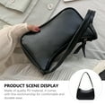 thumbnail image 6 of HERFIER 1Pc Fashionable Shoulder Bag Simple PU Shoulder Bag Retro Chic Bag for Women 8.25x5.7x3.14in, 6 of 9