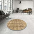 thumbnail image 4 of Ahgly Company Machine Washable Indoor Round Abstract Bronze Brown Area Rugs, 7' Round, 4 of 7