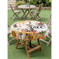 thumbnail image 3 of Outdoor Tablecloth with Umbrella Hole and Zipper, Hello Fall Round Table Cloth 54 Inch Waterproof Tablecloth, Orange Pumpkins Thanksgiving Maple Leaf Picnic Table Cover for Patio Camping, 3 of 7