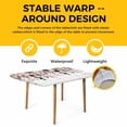 thumbnail image 4 of Pink Valentine's Day Table Cloths for 3 Foot Rectangle Tables, Spring Floral Eucalyptus Leaves Wooden Patio Waterproof Elastic Fitted Tablecloths, Washable Rectangular Table Cover for Camping, 4 of 8