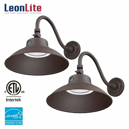 Leonlite 2 Pack Led Security Light 42w Gooseneck Barn 4000lm Outdoor Fixture Etl Energy Star Listed 5000k Daylight Brown Leonlite 2 Pack Led Security Light 42w Gooseneck Barn 4000lm Outdoor Fixture Etl Energy Star Listed 5000k Daylight Brown