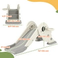 thumbnail image 3 of Qaba 3 in 1 Toddler Slide with Basketball Hoop, Climber, Cream White, 3 of 10
