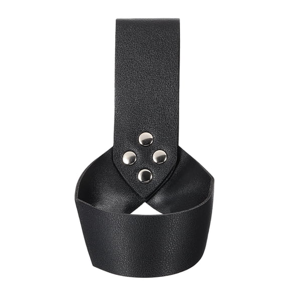 Vintage Leather Scabbard Knight Belt Knight Leather Sword Belt Holder(Black)