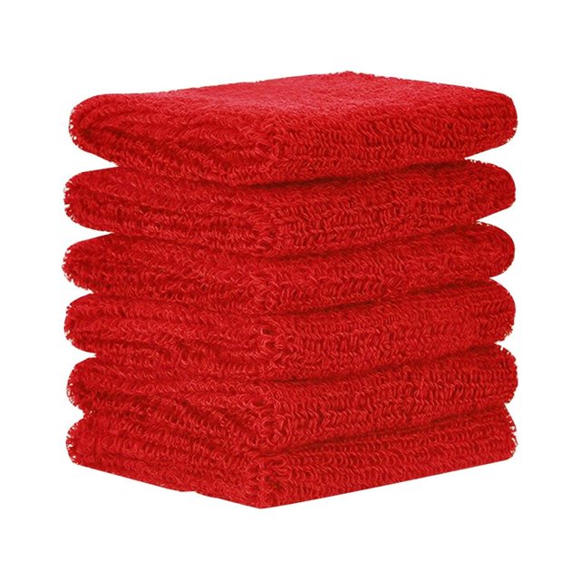6 Pcs Attelles de Poignet Résistantes à la Transpiration Hommes Femmes Double Couche Protection Main Antidérapante Lavable Support Ajustable Sports Basketball Protecteur Rouge