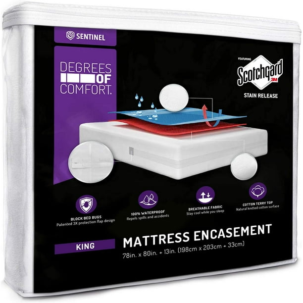 King Size Mattress Encasement Bed Bug Proof, Cover 912" Deep Bed, 3M