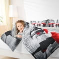 thumbnail image 4 of Homewish Valentine'S Day Theme Full Size Comforter Sets,Paris Eiffel Tower Bedding Comforter Set,Red Gray Bedding Sets For Kids,Luxury Bedroom Decor Reversible,3pcs, 4 of 8